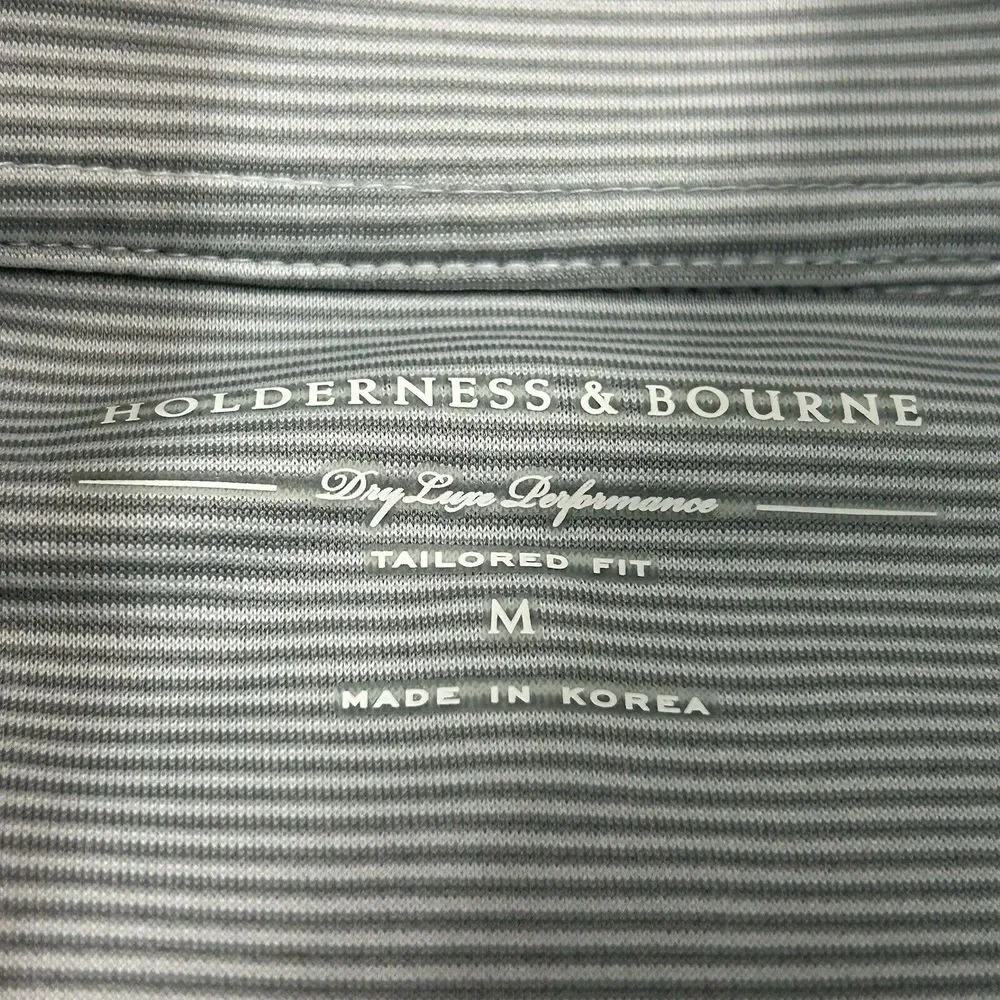 Holderness & Bourne Men’s Gray Striped Quarter-Zip Pullover